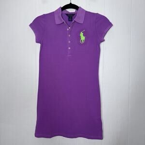 POLO Ralph Lauren Girl’s Big Pony Polo Dress Purple Size M (8-10) NWT